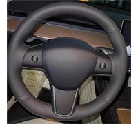 Custom Car Steering Wheel Braid Cover For Tesla For Model 3 2017-2020 Interior Accessories Car Steering Wheel Covers(Yellow Thread)