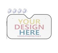 Custom car sun shades windscreen Personalised Design Your Add Text Logo Photo car sun shade windshield Blocks UV Rays and Keeps Vehicle Cool WHITE 140cm x 76cm