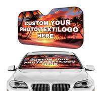 Custom Car Windshield SunShade, Personalized Sunshade with Photo, Logo or Text, Foldable UV Rays Protector Heat Shield Sun Visor Protector for Sedans, SUVs & Trucks (Single photo)
