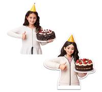 Custom Cardboard Cutout A-I Real Person,2D Cute Doll High Resolution Creative Gift,Customized For Wedding Birthday Graduation (B(60cm))