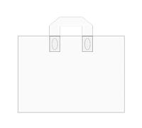 Custom Carrier Bags with Handle Personalised Plastic Bags Merchandise Gift Bags with Monochrome Logo Text for Birthday Party Christmas 100 200 Pcs Options (50x40x10cm, transparent)
