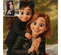 Custom Cartoon Diamond Painting Kits for Adults, DIY 5D Full Drill Diamond Art for Beginners, Personalized Diamond Crafts for Home Decor(15.8x15.8inch/40x40cm)