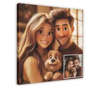 Custom Cartoon Portrait Canvas Poster Art Print Custom Cartoon Style With Your Photo Wall Art Decor For Weddings, Pets & Family Memories