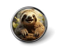 Custom Cartoon Sloth Lapel Pin Aluminum Alloy Button Badge Personalized Exquisite Brooch Classic Pin 1 Inch for Backpacks Hat Suit Jacket Clothing Decoration