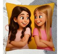 Custom Cartoon Style Pillow Cover - Personalized Throw Cushion with Face Photo, Romantic Gift for Him or Her, Valentine's Day, Christmas, Birthday, Anniversary