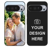 Custom Case for Google Pixel 10 Pro XL, Personalized Picture Photo Logo Text Phone Case, Customized Slim Black Liquid Silicone Soft Shockproof Protective Cover 6.8", Gift for Birthday Friends Family