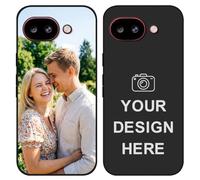 Custom Case for Google Pixel 10A, Personalized Picture Photo Logo Text Phone Case, Customized Slim Black Liquid Silicone Soft Shockproof Protective Cover 6.3", Gift for Birthday Friends Family