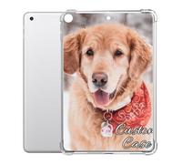 Custom Case for iPad 9th/8th/7th Generation iPad 10.2 Inch 2021 2020 2019, Personalized Photo Text Logo Picture Image Clear Cover, Slim Soft Flexible TPU Transparent Shockproof Apple Tablet Shell