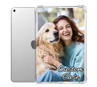 Custom Case for iPad 9th Gen 2021/ 8th Gen 2020/ 7th Gen 2019 10.2 inch Personalized Photo Customized Pictures Logo Name Text Cover Skin Slim Lightweight Soft TPU Transparent Shockproof Shell, Clear