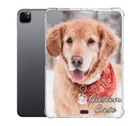 Custom Case for iPad Pro 11" 2021 3rd Gen, Personalized Photo Text Logo Picture Image Clear Cover 11 inch, Slim Soft Flexible TPU Transparent Shockproof Apple Tablet Shell,Customize Gift for Family