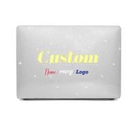 Custom Case for MacBook Pro 13 inch 2022 2020 A2338 M2 M1 Chip A2289 A2251 with Touch Bar, Blingbling Custom Hard Shell Case with Name Logo, Transparent Glitter