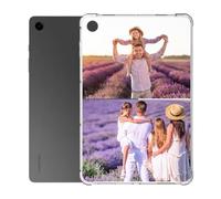 Custom Case for Samsung Galaxy Tab A11 Plus/A11+ 11 Inch Model SM-X230/SM-X236 Personalized 2 Photos/Pictures Logo/Text/Name Shockproof Anti-Yellowing Transparent TPU Slim Clear Tablet Cover