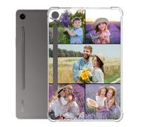 Custom Case for Samsung Galaxy Tab S10 FE 10.9 Inch Model SM-X520/SM-X526/SM-X526B Personalized 5 Photos/Pictures Logo/Text/Name Shockproof Anti-Yellowing Transparent TPU Slim Clear Tablet Cover