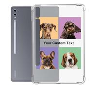 Custom Case for Samsung Galaxy Tab S10 Ultra 14.6 Inch Model SM-X920/SM-X926B/SM-X926N/SM-X920N Personalized 4 Photos/Pictures/Text Shockproof Anti-Yellowing Transparent TPU Slim Clear Tablet Cover