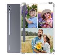 Custom Case for Samsung Galaxy Tab S10 Ultra 14.6 Inch Model SM-X920/SM-X926B/SM-X926N/SM-X920N Personalized 3 Photos/Pictures/Text Shockproof Anti-Yellowing Transparent TPU Slim Clear Tablet Cover