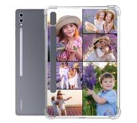 Custom Case for Samsung Galaxy Tab S10 Ultra 14.6 Inch Model SM-X920/SM-X926B/SM-X926N/SM-X920N Personalized 6 Photos/Pictures/Text Shockproof Anti-Yellowing Transparent TPU Slim Clear Tablet Cover