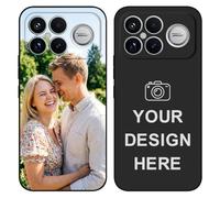 Custom Case for Xiaomi POCO F8 Ultra, Personalized Picture Photo Logo Text Phone Case, Customized Slim Black Liquid Silicone Soft Shockproof Protective Cover 6.9", Gift for Birthday Friends Family