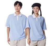 Custom Casual T Shirts Loose Drop Shoulder Short Sleeve Tops Restaurant Uniform for Men Women Add Your Text Logo Design(Blue 3,3XL)