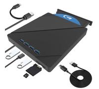 Custom Catch 8in1 External Blu-ray Drive USB 3.0 Type-C,Portable Blu Ray Drive, Player Blu Ray Burner, Portable 3D CD DVD Burner Optical Bluray Drive for Laptop PC Desktop Windows 11 10