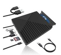 Custom Catch External CD DVD Drive for Laptop, USB 3.0 Type-C Portable D/DVD +/-RW Drive Player Burner Writer Reader, Slim Optical Disk Drive for PC, Laptop, Desktop, Windows10/8/7/XP/Mac OS/Vista