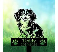 Custom Cavalier King Charles Spaniel Grave Marker, Cavaliers Dog Playing Ball Toy Garden Stake, Cavaliers Dog Memorial, Dog Headstone, Pet Memorial Plaque, Personalised Name Sign