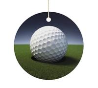 Custom Ceramic Christmas Ornament 3 Inch Personalized Golf Ball Hanging Ornaments Family Festive Keepsake for Xmas Tree Decorations New Home Holiday Party Favor