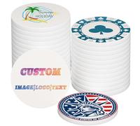 Custom Ceramic Poker Chips,Set 30-200 Chips with Personalised Image/Logo/Text/QR Code,Full Color Printing Double-Sided Customisable,Drink Tokens for Bars,Weddings,Parties,Corporate,Events,Promotions