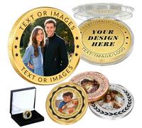 Custom Challenge Coin with Logo Text Personalized Commemorative Coins 1-100 Bulk Customized Memorial Gifts for Couples Anniversary Wedding Work Team Pocket Hug Tokens Decision Coins