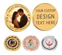 Custom Challenge Coin with Text Logo Photo Personalized Commemorative Coins for Company Anniversary Wedding Customized Memorial Gifts Pocket Hug Tokens Gold