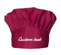 Custom Chef Hat with Embroidered Name,Personalized Adjustable Elastic Baker Kitchen Cooking Chef Cap Burgundy