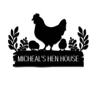 Custom Chicken Coop Metal Sign,Personalized Metal Hen House Docer,Backyard Garden Yard Patio Hanging Decoration,Gift for Farmer chicken 4