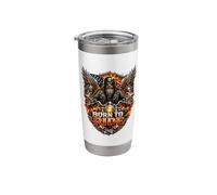 Custom Chopper, Vintage, for him Biker, Wings Skull Stainless Steel Insulated Tumbler