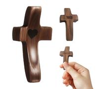 Custom Christian Wooden Crosswith with Name, Wooden Pocket Fidget Cross Handheld Prayer Cross Personalized Encouragement Gift for Men Women Fingertip Stress Relief Religious Gifts (fidget cross)