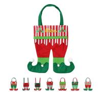 Custom Christmas Candy Bag with Personalized Name and Letter Embroidery - Santa Elf Pants Design Candy Bags for Holiday Gifts - Perfect Christmas Treat Bag for Sweets and Candies