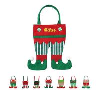 Custom Christmas Candy Bag with Personalized Name and Letter Embroidery - Santa Elf Pants Design Candy Bags for Holiday Gifts - Perfect Christmas Treat Bag for Sweets and Candies