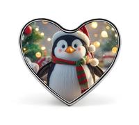 Custom Christmas Funny Penguin Lapel Pin Aluminum Alloy Button Badge Personalized Heart Exquisite Brooch Classic Mini Pin for Backpacks Hat Suit Jacket Decoration