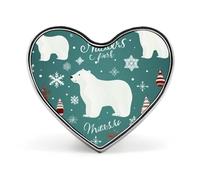 Custom Christmas Polar Bear Lapel Pin Aluminum Alloy Button Badge Personalized Heart Exquisite Brooch Classic Mini Pin for Backpacks Hat Suit Jacket Decoration