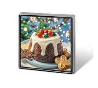 Custom Christmas Pudding Lapel Pin Aluminum Alloy Button Badge Personalized Exquisite Brooch Classic Mini Pin 0.7" X 0.7" Inch for Backpacks Hat Suit Jacket Clothing Decoration