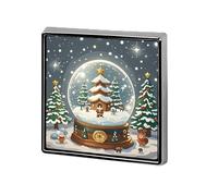Custom Christmas Snow Globe Lapel Pin Aluminum Alloy Button Badge Personalized Exquisite Brooch Classic Mini Pin 0.7" X 0.7" Inch for Backpacks Hat Suit Jacket Clothing Decoration