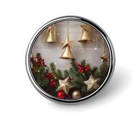 Custom Christmas Tree And Bells Lapel Pin Aluminum Alloy Button Badge Personalized Exquisite Brooch Classic Mini Pin 1 Inch for Backpacks Hat Suit Jacket Clothing Decoration