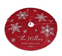 Custom Christmas Tree Skirt Large Xmas Tree Mat Personalised Christmas Tree Skirts with Name/Photo Custom Home Decor Gift for Family Merry Christmas Party New Year Festive Holiday Decorations 48 Inch