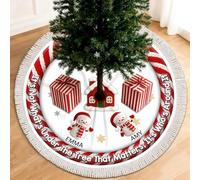 Custom Christmas Tree Skirt,Personalized Snowman Trees Skirts,It's Not What's Under The Trees That Matters Who's Around It,Farmhouse Winter Xmas Tree Mat Decorations for Home Party