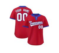 Custom Classic Baseball Jersey for Men Women Youth, Personalized Hip Hop Sport Shirt Printed Button Down Tshirts Team Name Number #17 Softball Teamwear Red