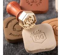Custom Clay Stamp for Pottery, Soap, Ceramic with Wooden Handle, Gift for Potter, Custom Stamps for Clay Christmas Themed, Clay Tools