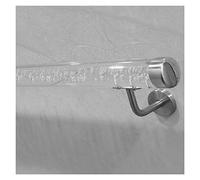 Custom Clear Acrylic Stair Handrail - Non-Slip Railing for Indoor & Outdoor Use (1.6ft-20ft)(Silver Bracket,120cm(3.9ft))