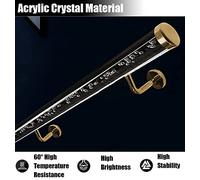 Custom Clear Acrylic Stair il 5ft Wall Mounted Non Slip Railing for Indoor Outdoor Use with Silver Bracket Safe & Stylish Home Decor