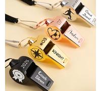 Custom Coach's Whistle, Personalized Stainless Steel Whistles, Personalized Text/Logo for Sports Trainers, PE Teachers, Includes Lanyards