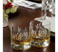 Custom Coat of Arms Crystal Whisky Tumblers, Set of 2 | Personalised Family Crest Glasses | Ideal for Weddings, Anniversaries, and Special Occasions
