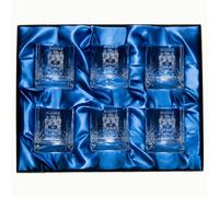 Custom Coat of Arms Crystal Whisky Tumblers, Set of 6| Personalised Family Crest Glasses | Ideal for Weddings, Anniversaries, and Special Occasions
