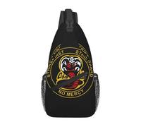 Custom Cobra Kai The Karate Kid Sling Crossbody Backpack Strike First Strike Hard Chest Shoulder Bag for Cycling Camping Daypack